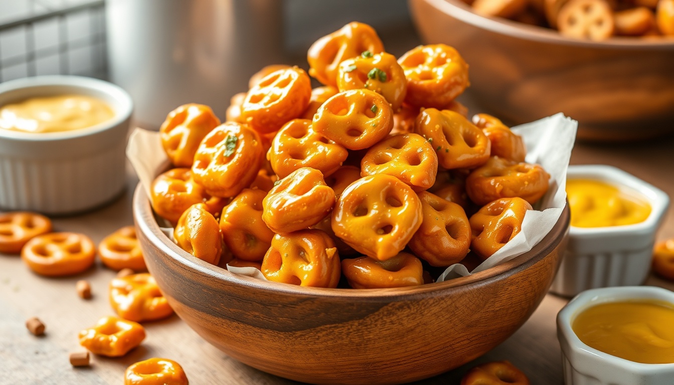 Honey Mustard Pretzels: Crunchy Baked Snack Recipe (5 Seasoning Mixes)